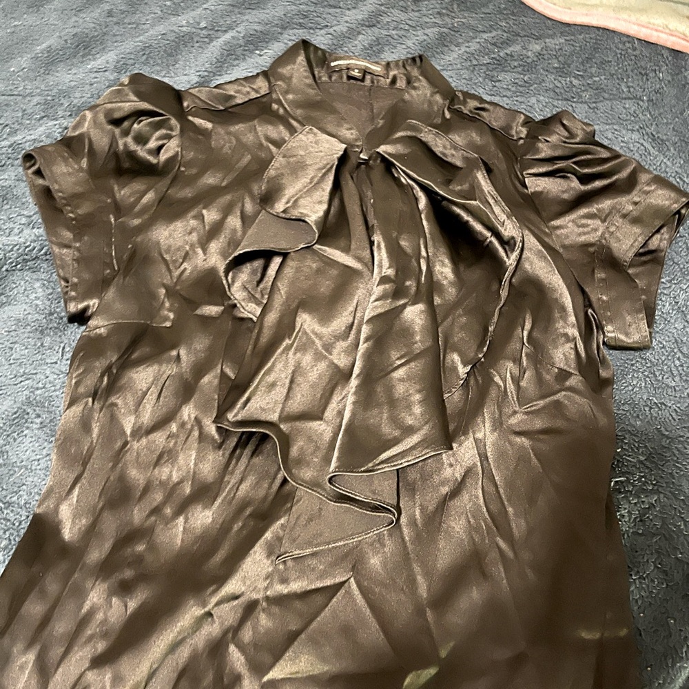Express Design Studio Black Silk Blouse